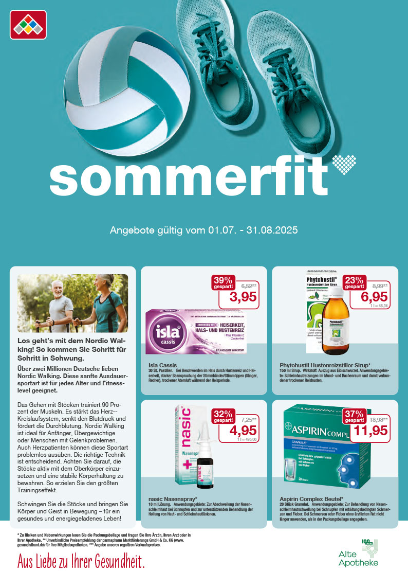 Flyer mit den Juli-und August-Angeboten